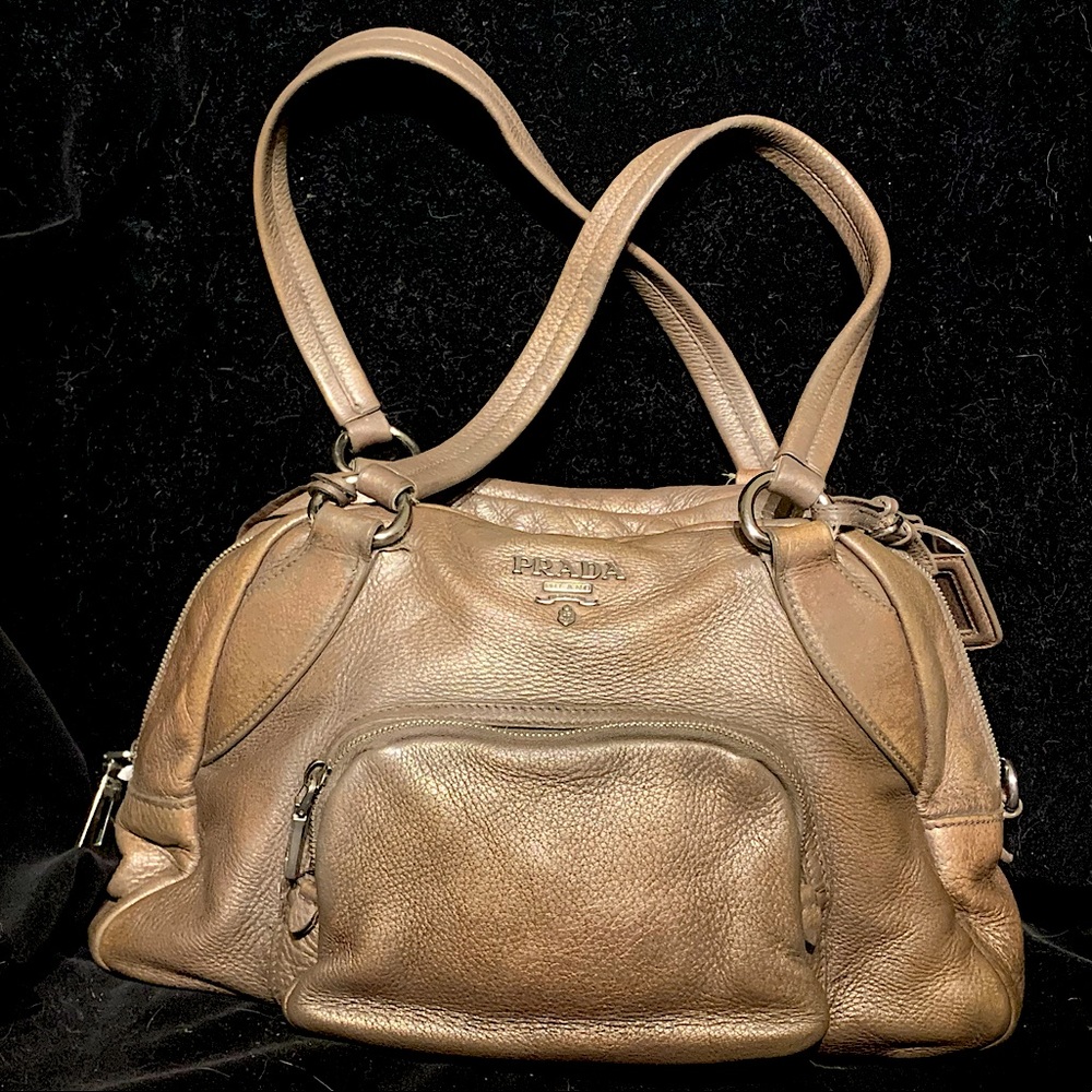 Prada Vitello Daino leather bowler bag (with lock & keys)